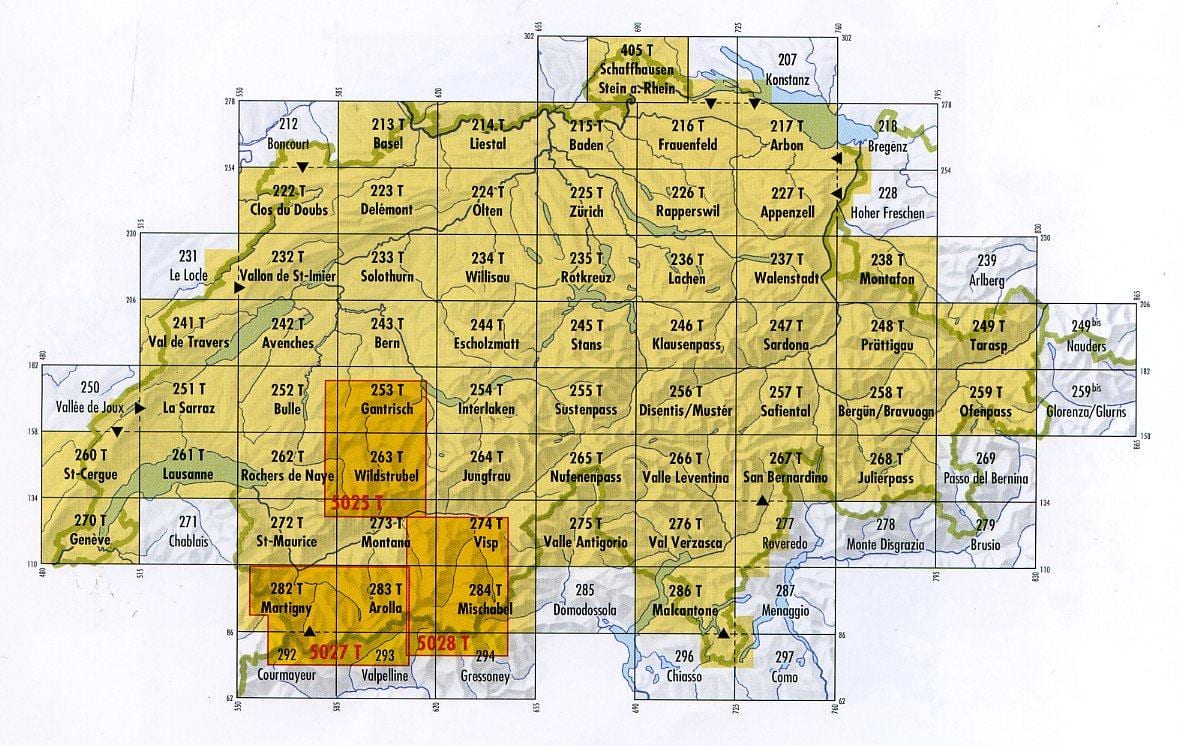 แผนที่ของสวิตเซอร์แลนด์ postcode