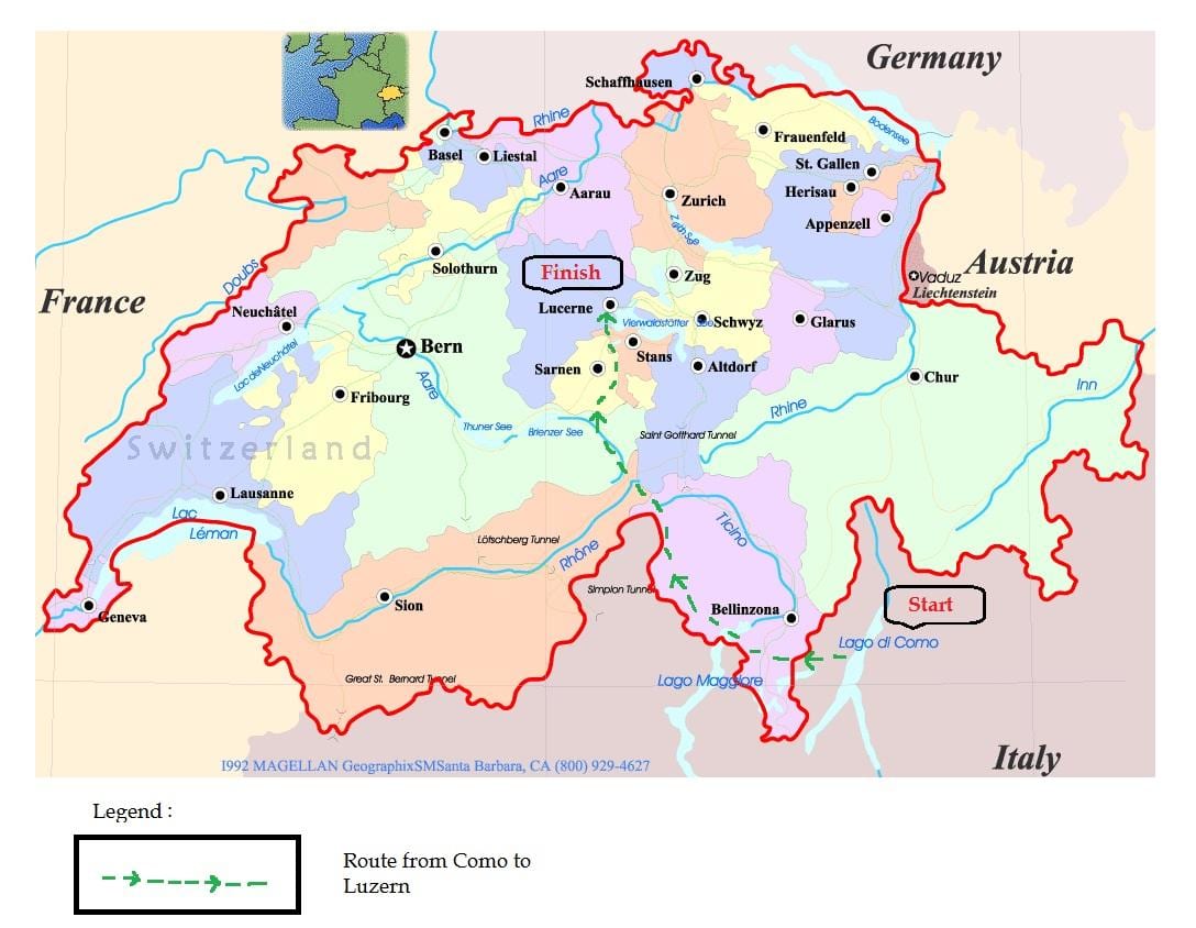 ถนนแผนที่ของ switzerland. kgm สวิตเซอร์แลนด์