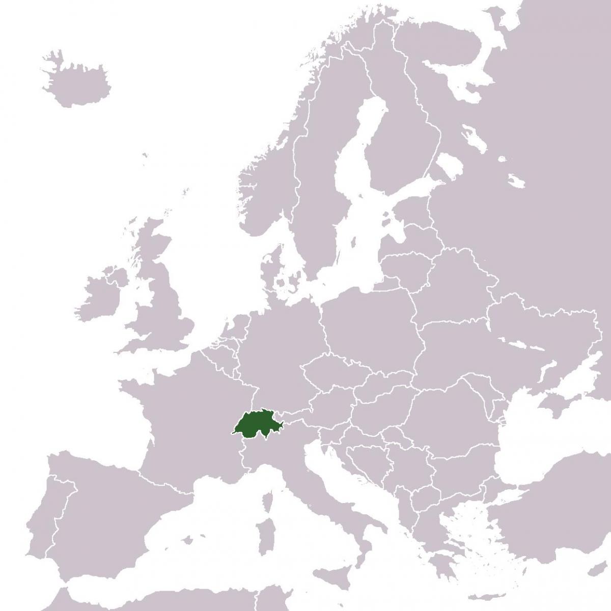 สวิตเซอร์แลนด์สถานที่ในยุโรปอยู่บนแผนที่