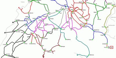 แผนที่ของสวิตเซอร์แลนด์ที่สถานีรถไฟ 